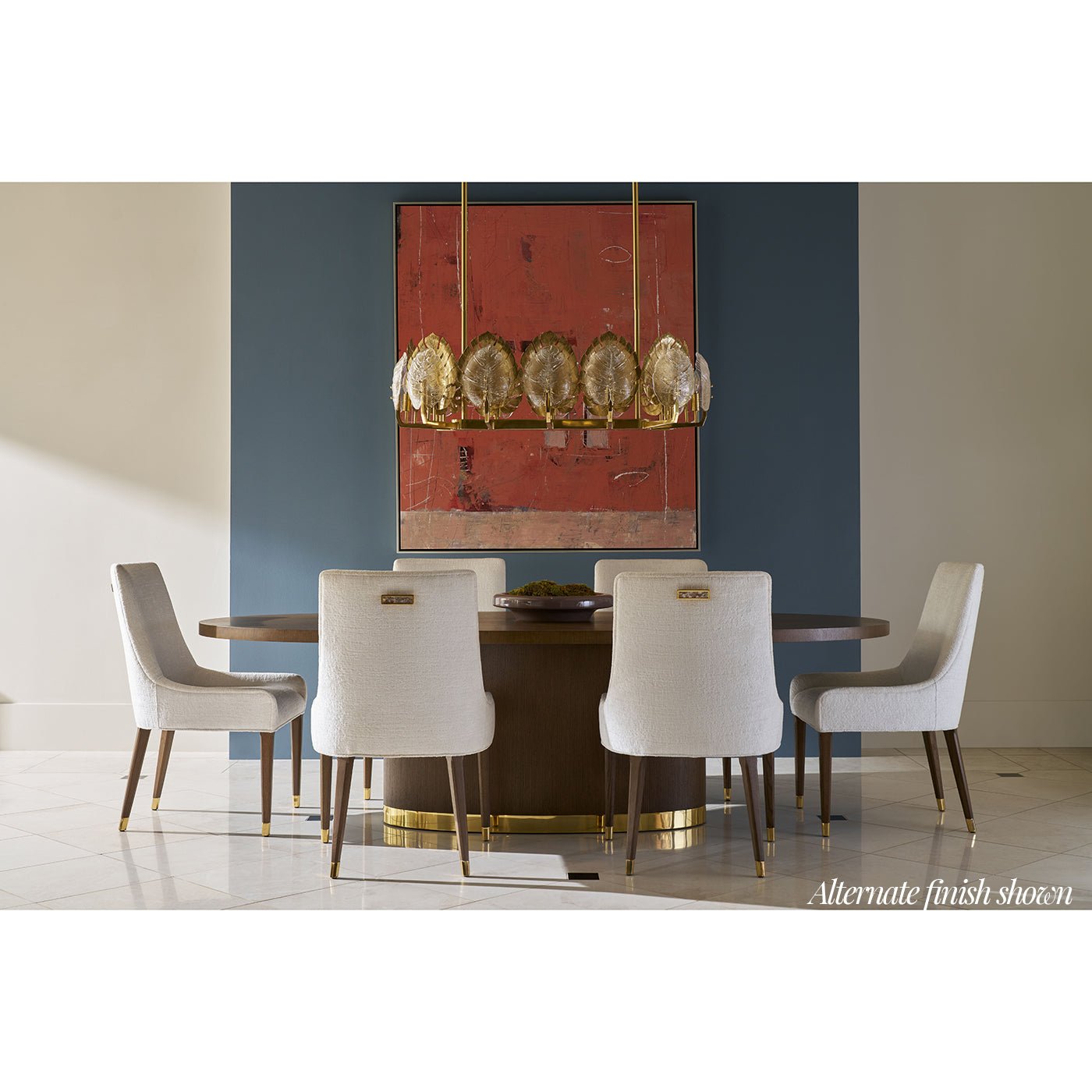 Table à manger ovale Hollywood Regency légère