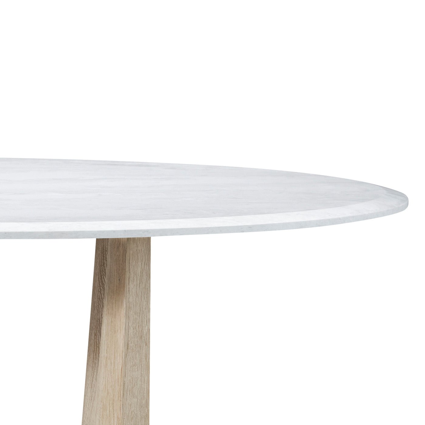 Light Oak and Quartz Round Dining Table