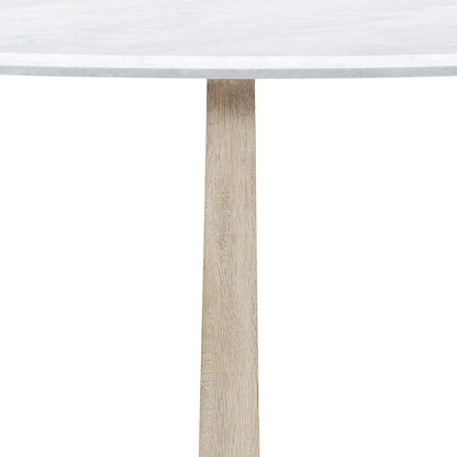 Light Oak and Quartz Round Dining Table
