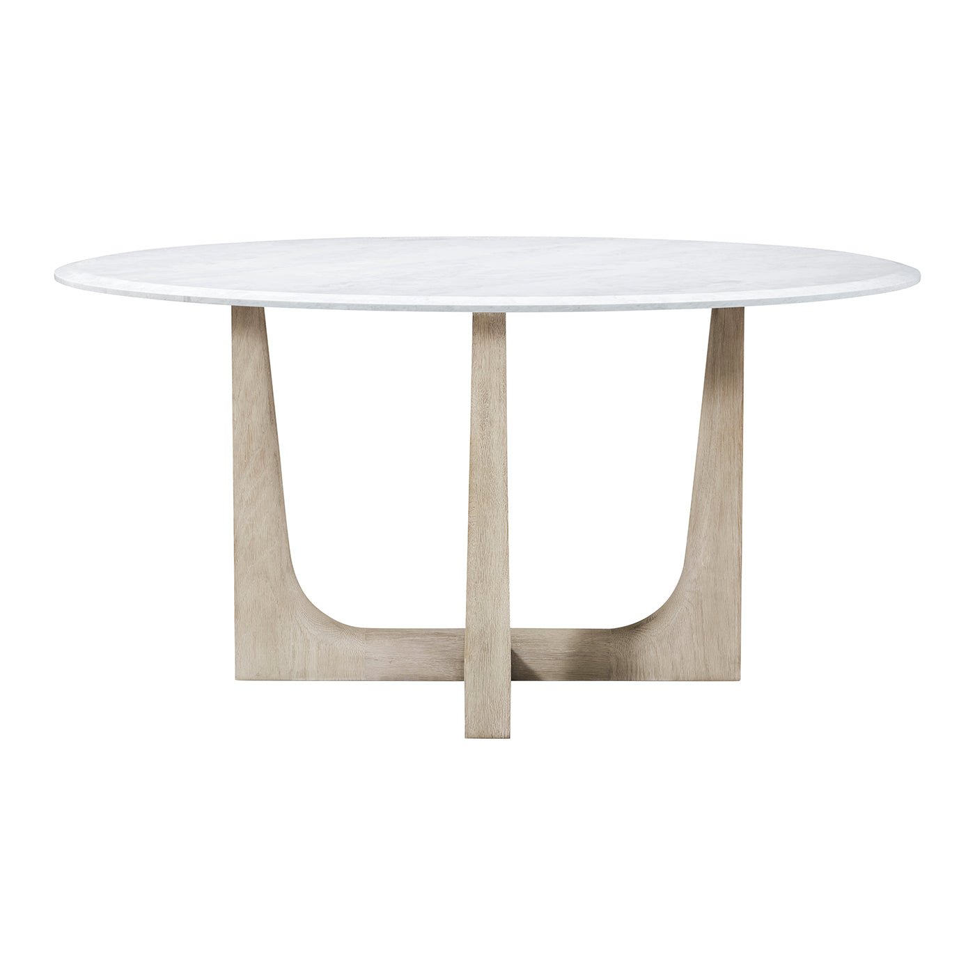 Light Oak and Quartz Round Dining Table