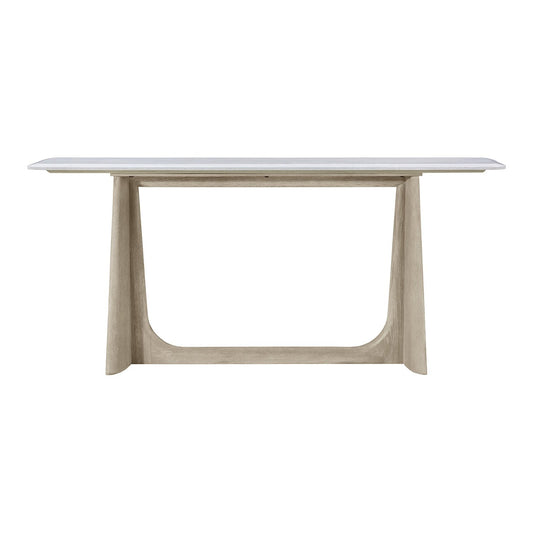Light Oak Modern Quartz Top Console Table