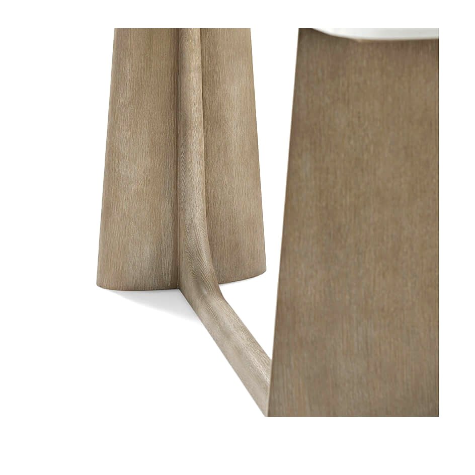 Light Oak Modern Quartz Top Console Table