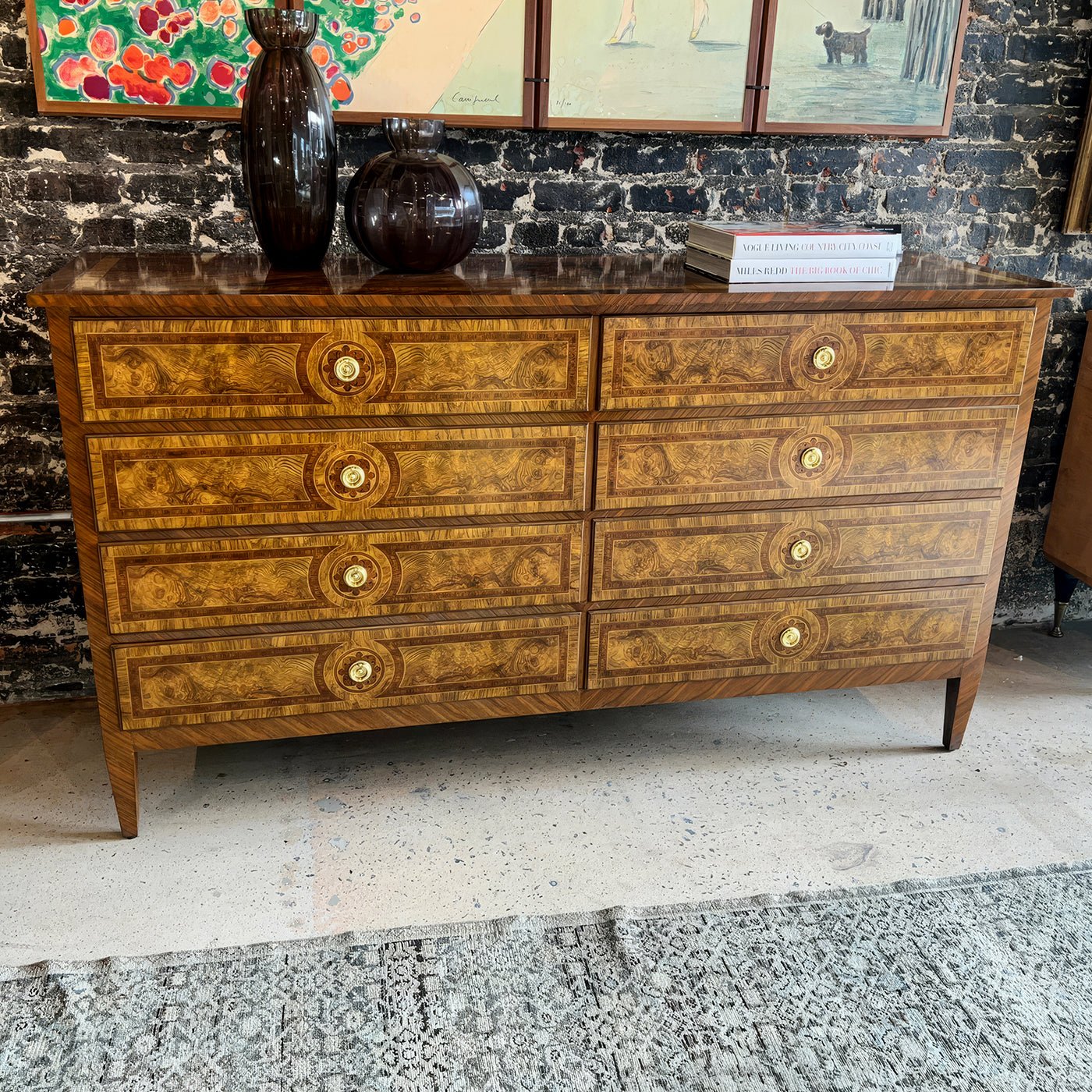 Louis XVI Style Burl Dresser