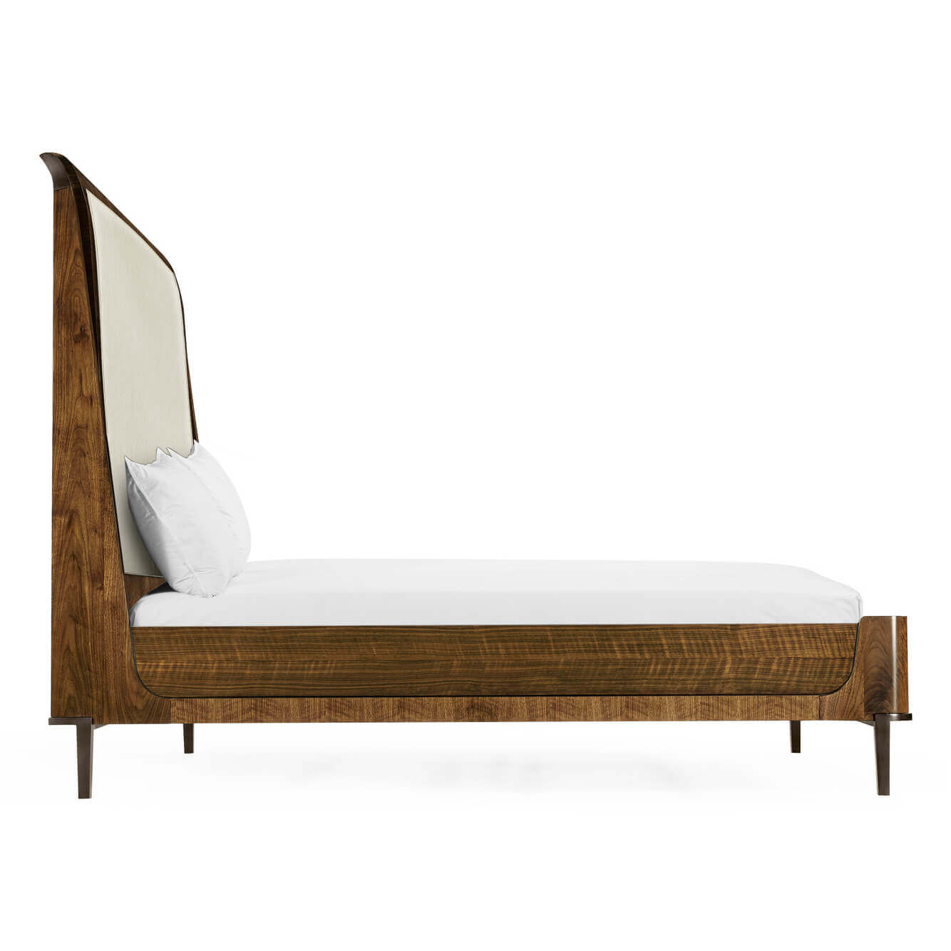 Mid Century Walnut Upholstered Bed - King