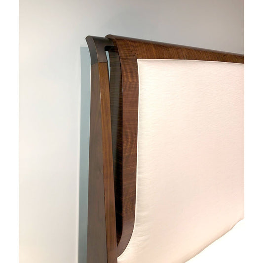 Mid Century Walnut Upholstered Bed - King