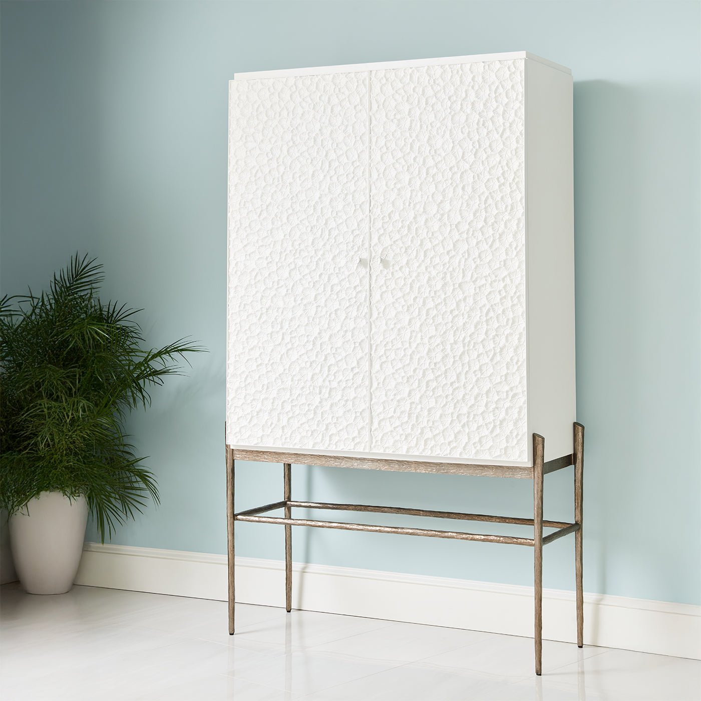 Modern Coastal Bar Cabinet