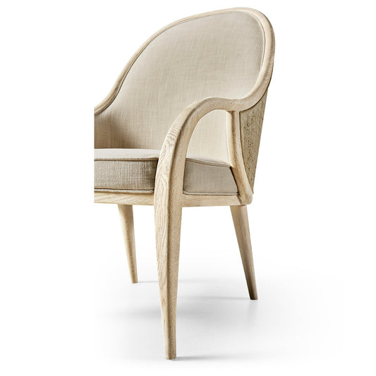 Modern Coastal Upholstered Dining Armchair