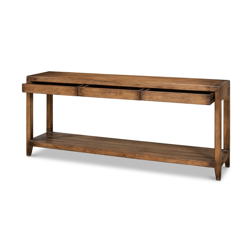 Console de style ferme moderne - Finition noyer