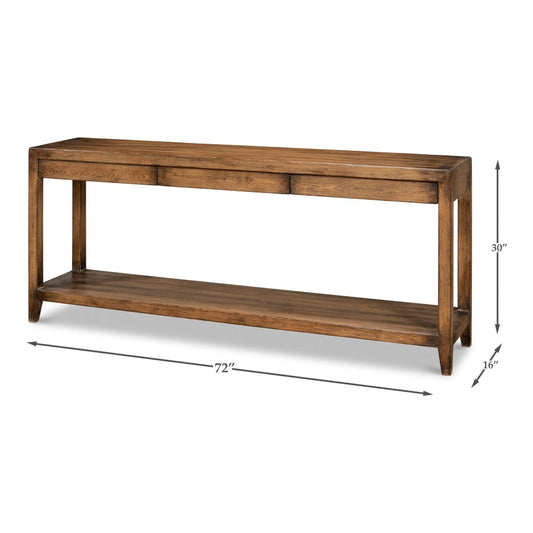 Console de style ferme moderne - Finition noyer