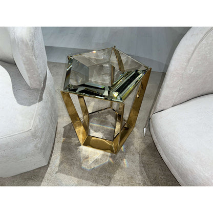 Table d'appoint moderne en pierres précieuses