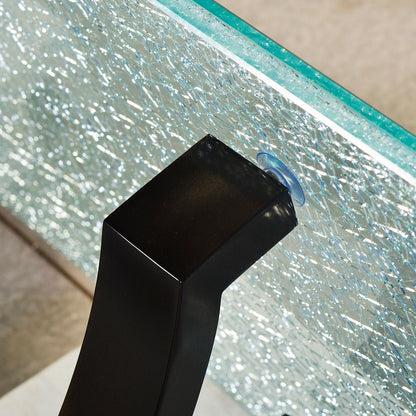 Table console moderne avec plateau en verre