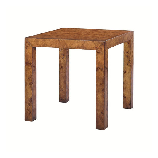Table d'appoint carrée moderne en loupe 