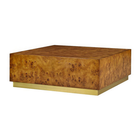 Modern Square Burl Wood Coffee Table