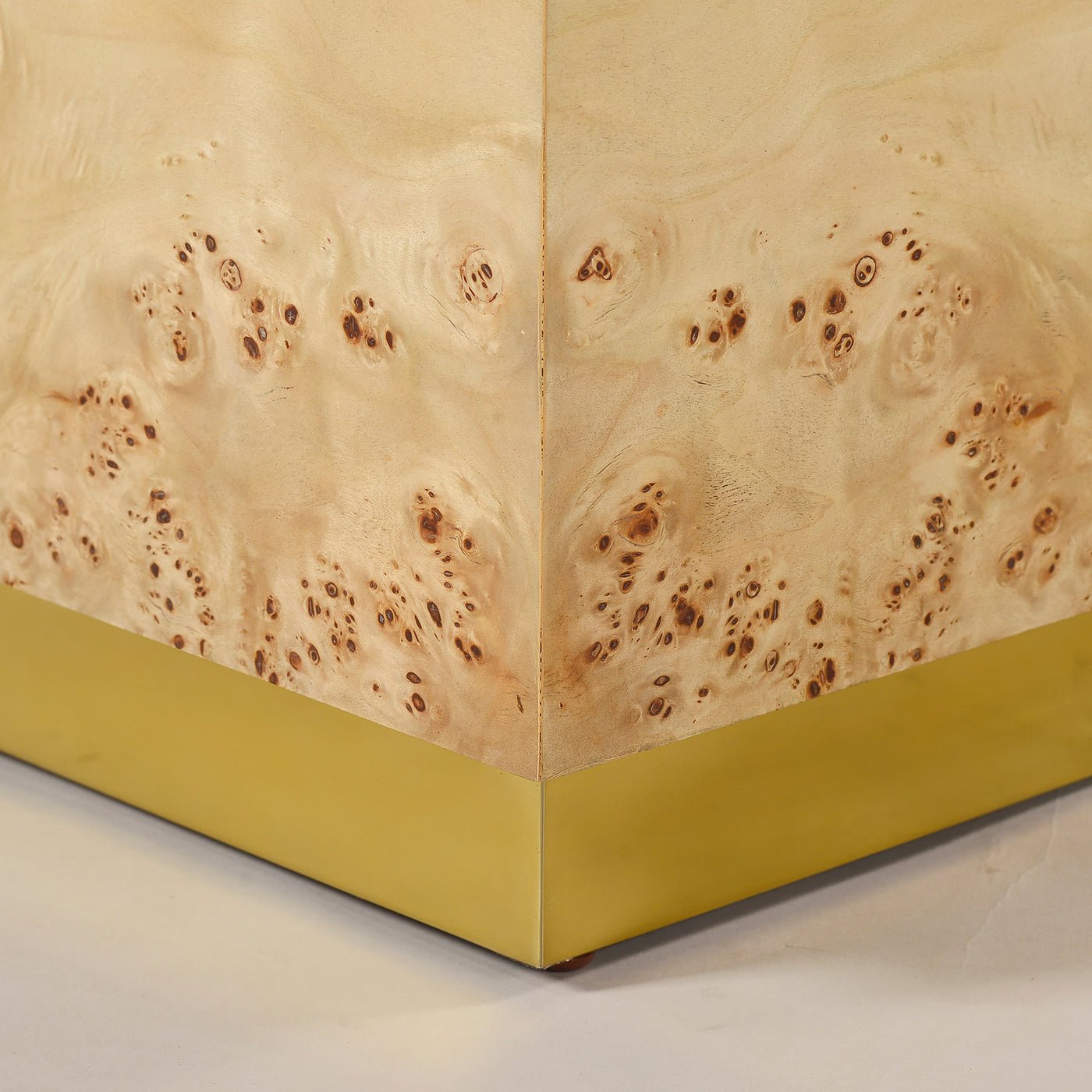 Modern Square Light Burl Wood Coffee Table