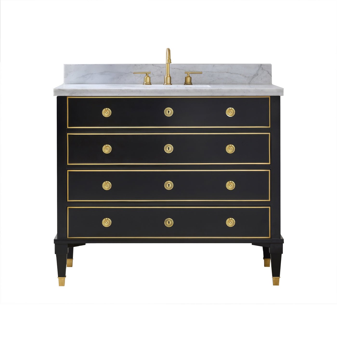 Neo Classic Black Marble Top Vanity