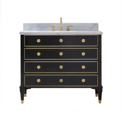 Neo Classic Black Marble Top Vanity
