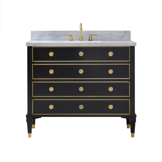 Neo Classic Black Marble Top Vanity