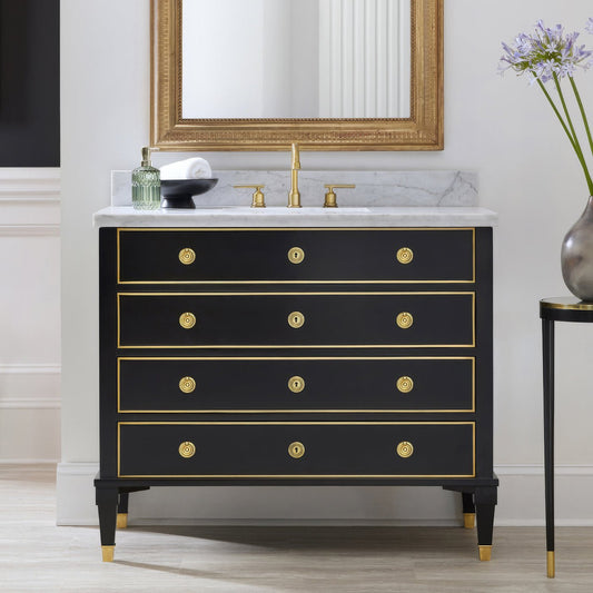Neo Classic Black Marble Top Vanity