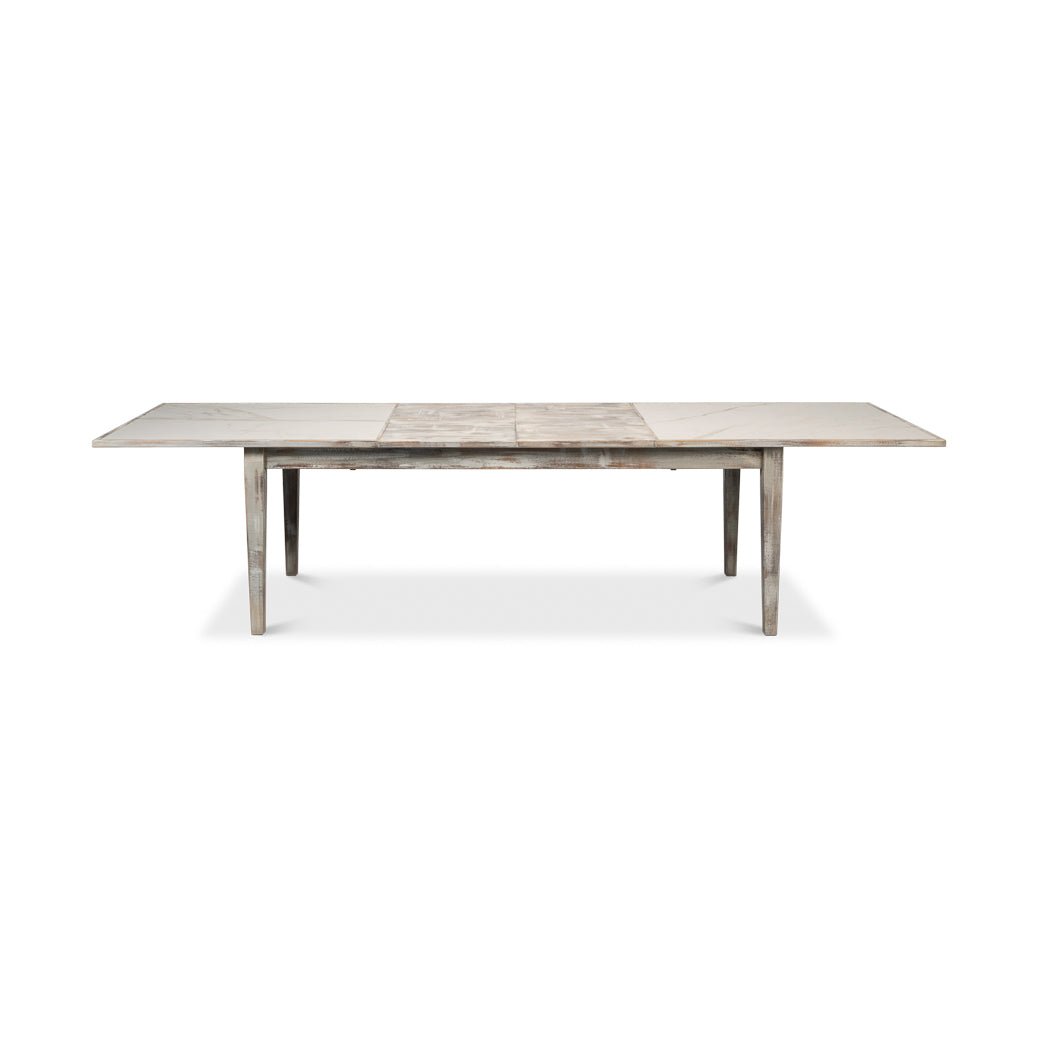 Table extensible peinte en gris néoclassique