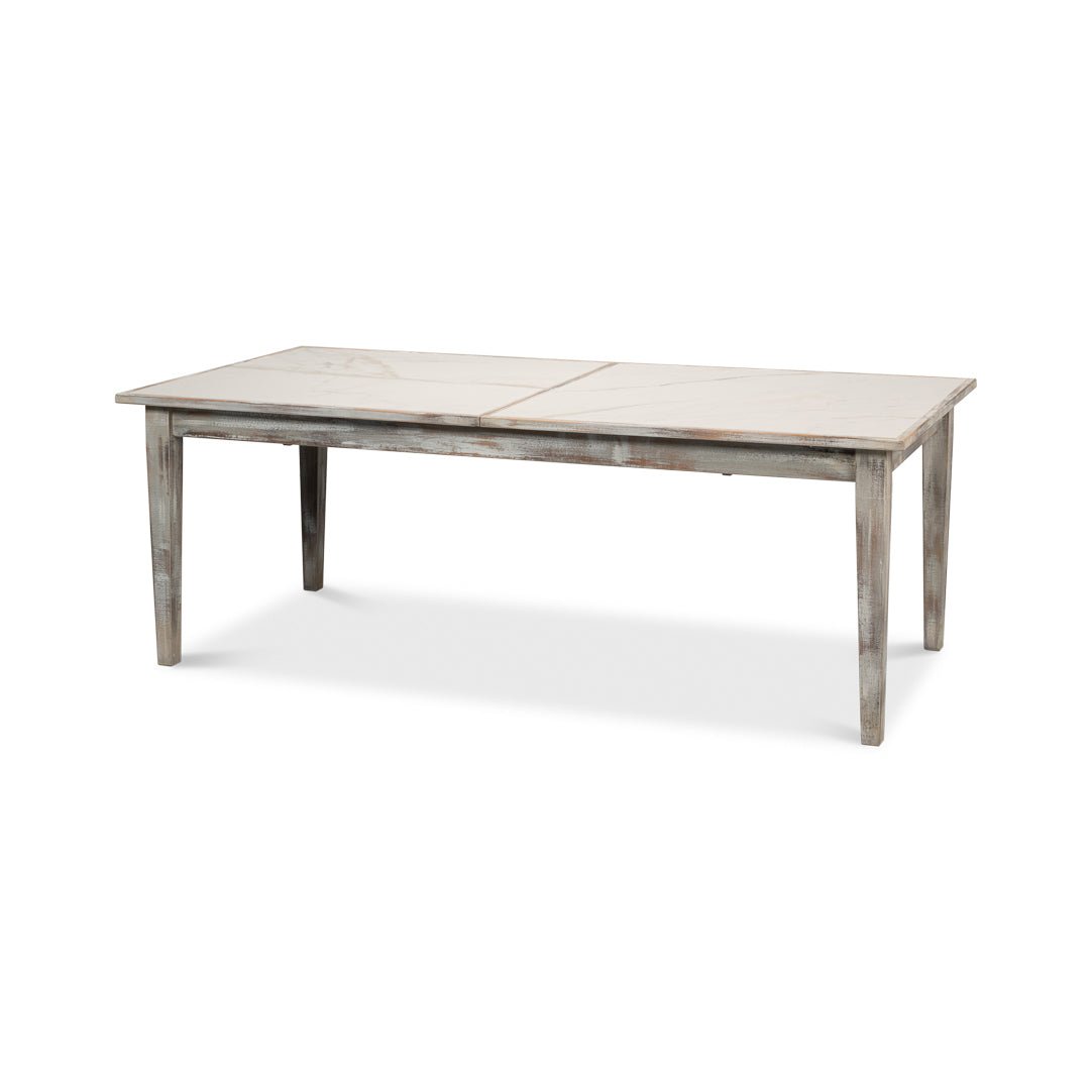 Table extensible peinte en gris néoclassique