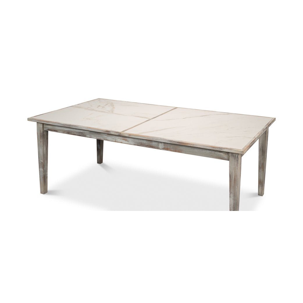 Table extensible peinte en gris néoclassique