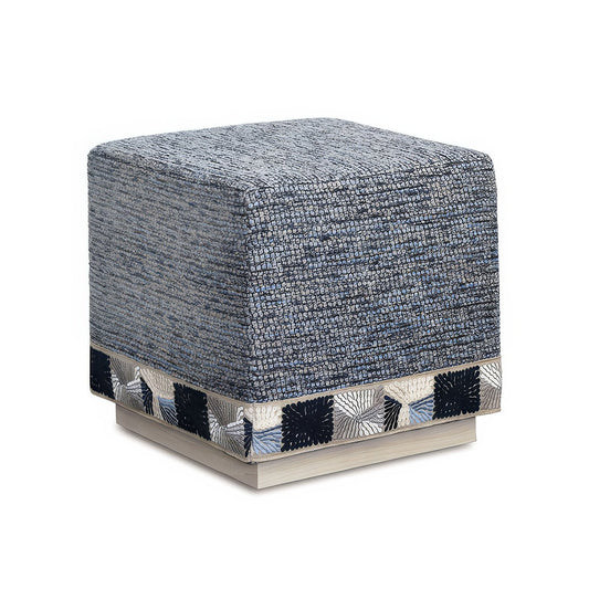 Pouf Cube Bleu Océan