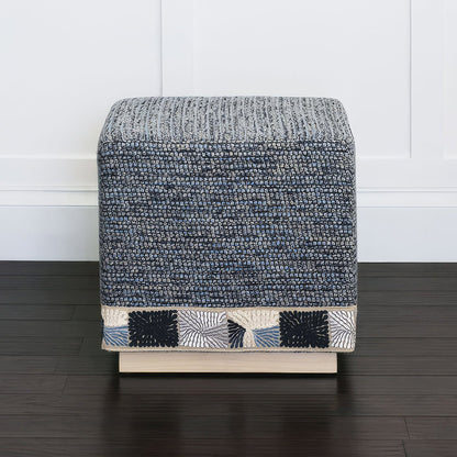 Pouf Cube Bleu Océan