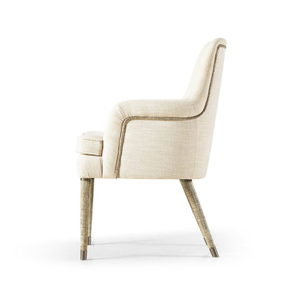 Organic Modern Linen Upholstered Armchair