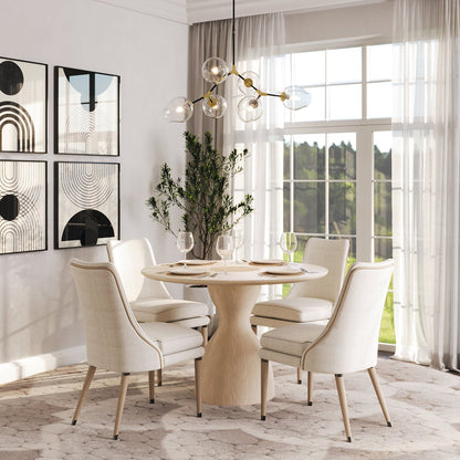 Organic Modern Linen Upholstered Side Chair