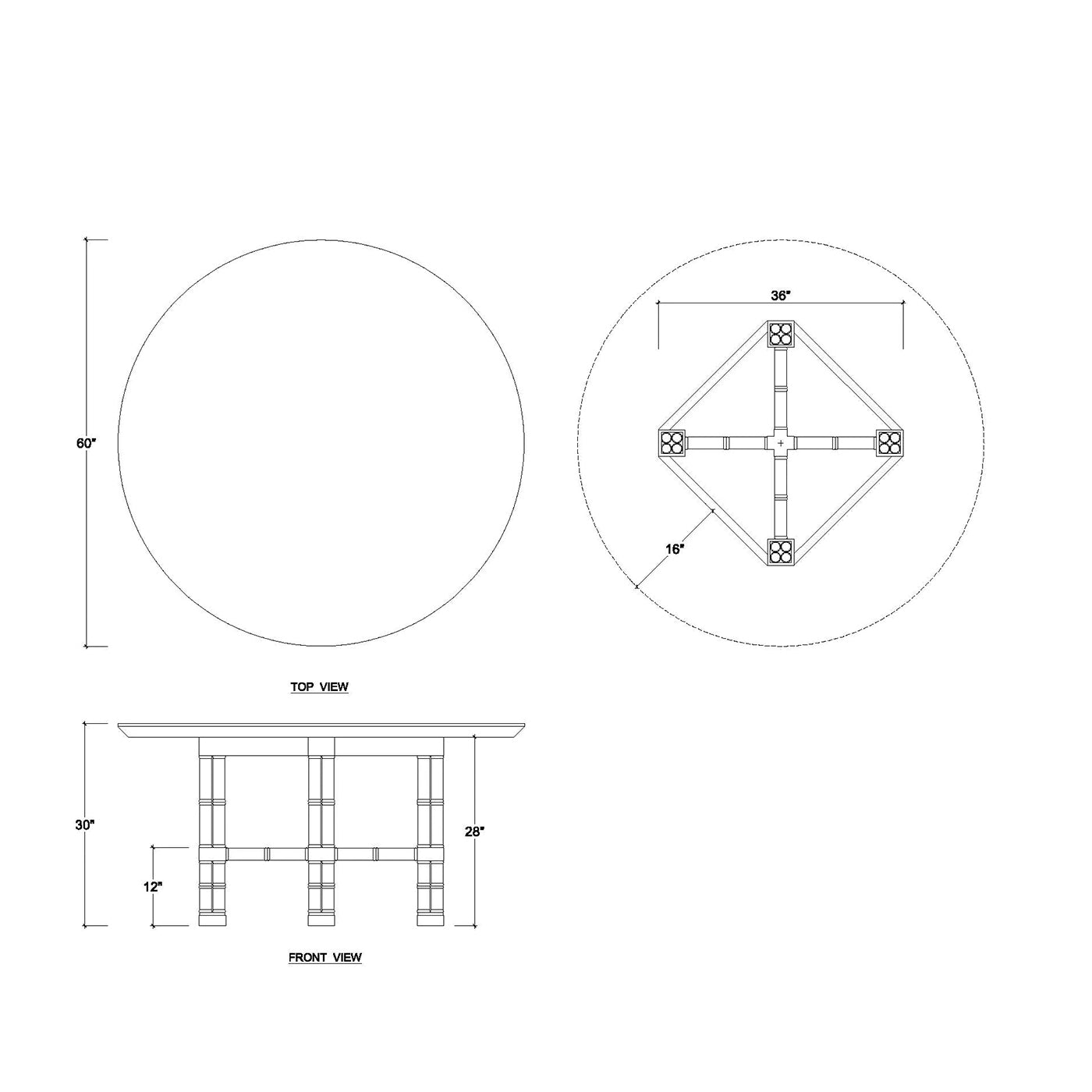 Table à manger ronde Palm Beach Regency