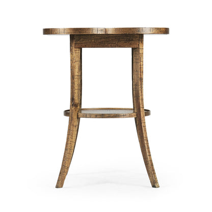 Quatrefoil French Country End Table - Medium Brown