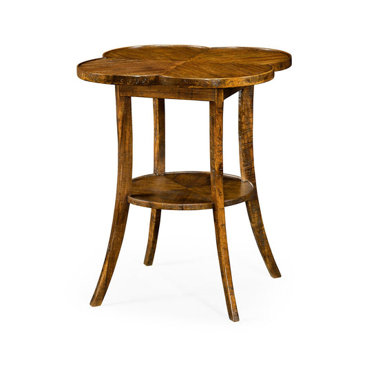 Quatrefoil French Country End Table - Walnut Finish