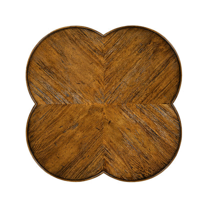 Quatrefoil French Country End Table - Walnut Finish