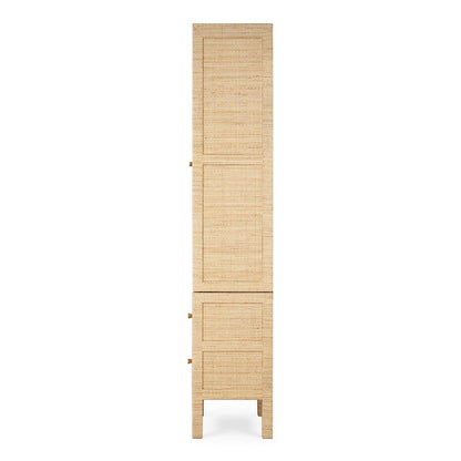 Armoire haute recouverte de rotin