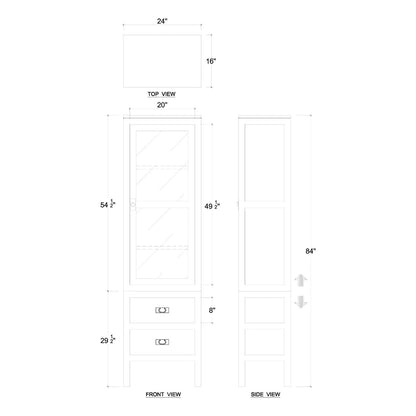 Armoire haute recouverte de rotin
