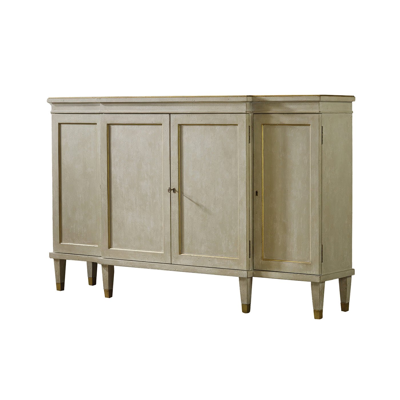 Regency Antiqued Gray Painted Credenza