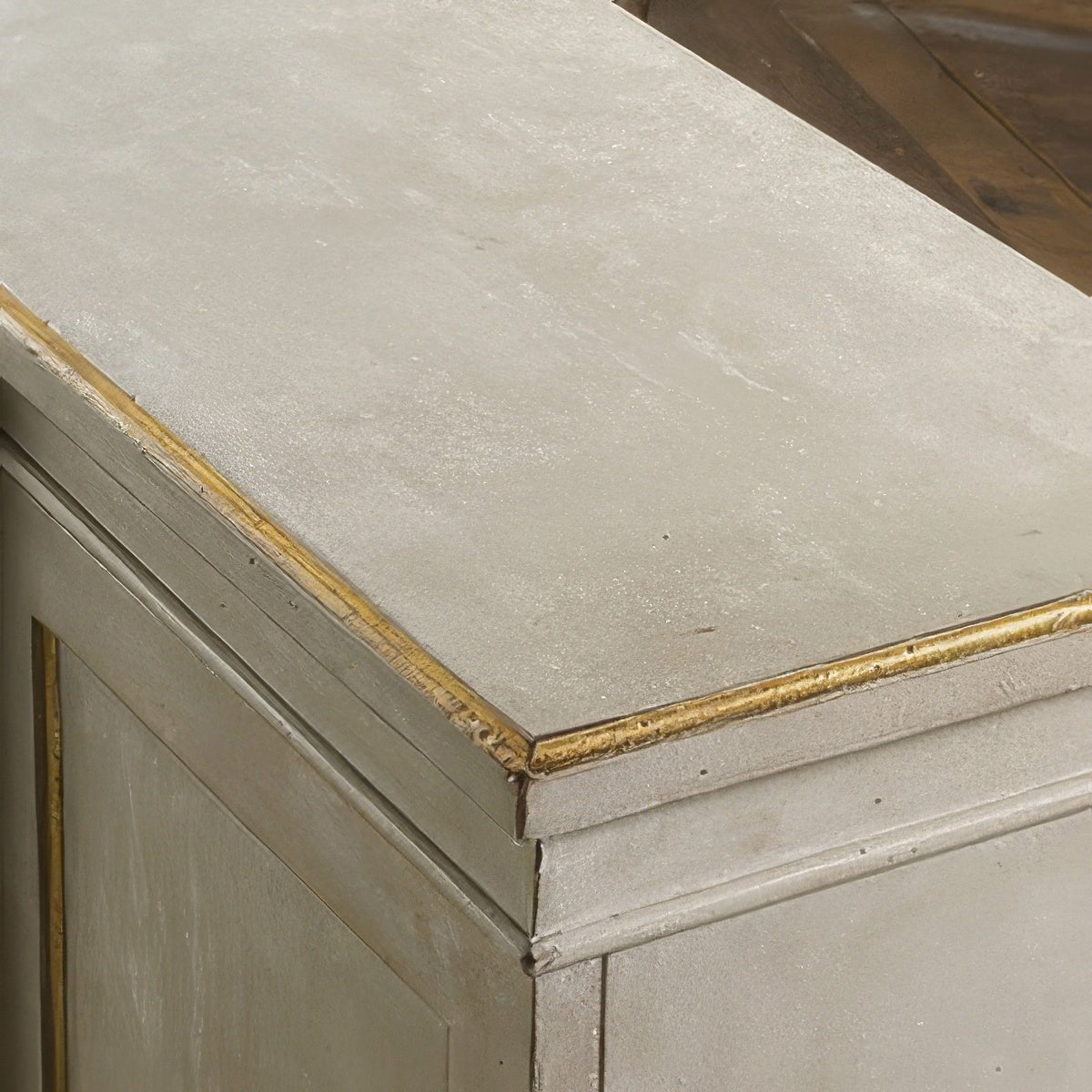 Regency Antiqued Gray Painted Credenza