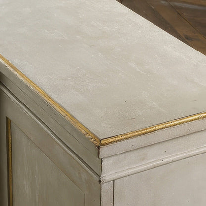 Regency Antiqued Gray Painted Credenza