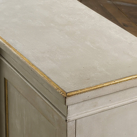 Regency Antiqued Gray Painted Credenza