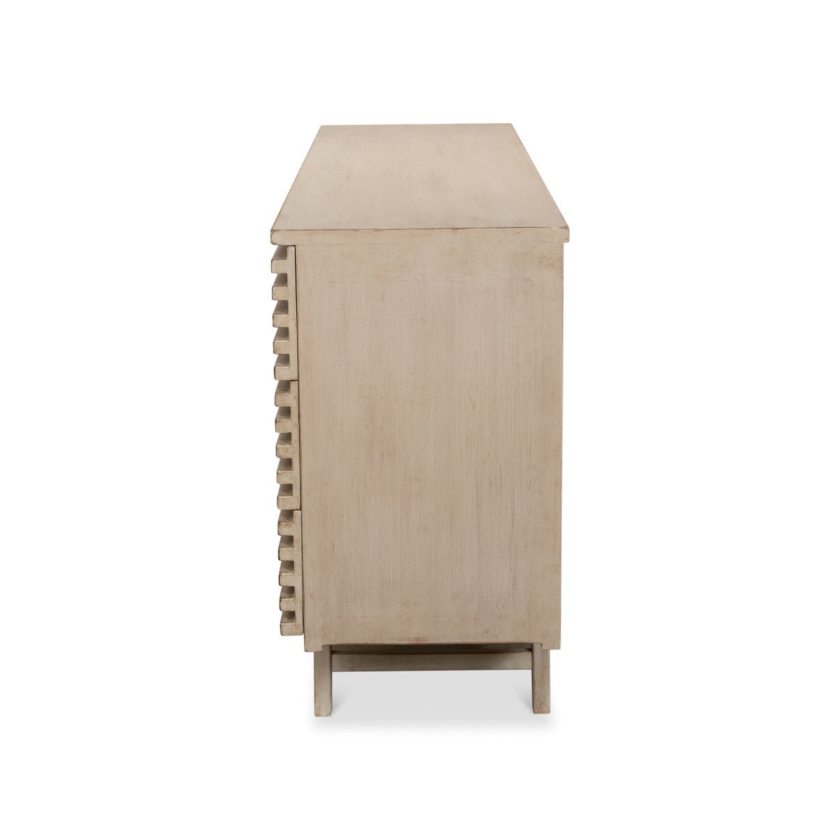 Commode géométrique côtelée à neuf tiroirs