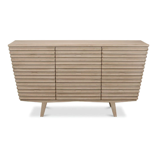 Commode géométrique côtelée à neuf tiroirs