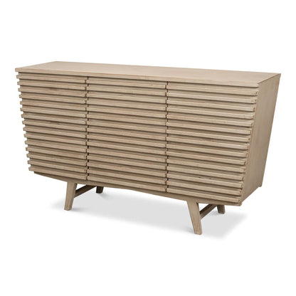 Commode géométrique côtelée à neuf tiroirs