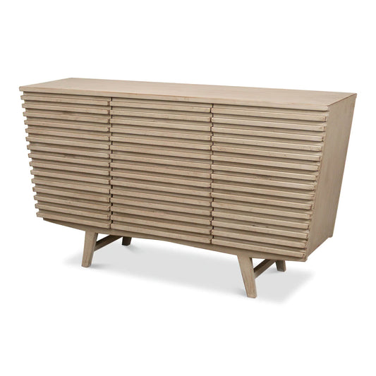 Commode géométrique côtelée à neuf tiroirs