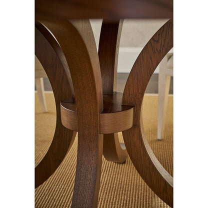 Table à manger ronde en chêne de style côtier 
