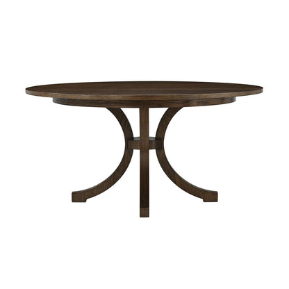 Table à manger ronde en chêne de style côtier 