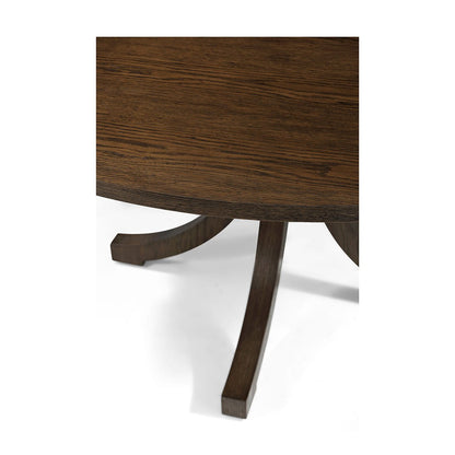 Table à manger ronde en chêne de style côtier 