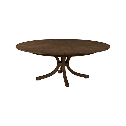 Table à manger ronde en chêne de style côtier Jupe 
