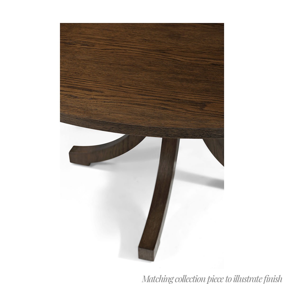 Table à manger ronde en chêne de style côtier Jupe 