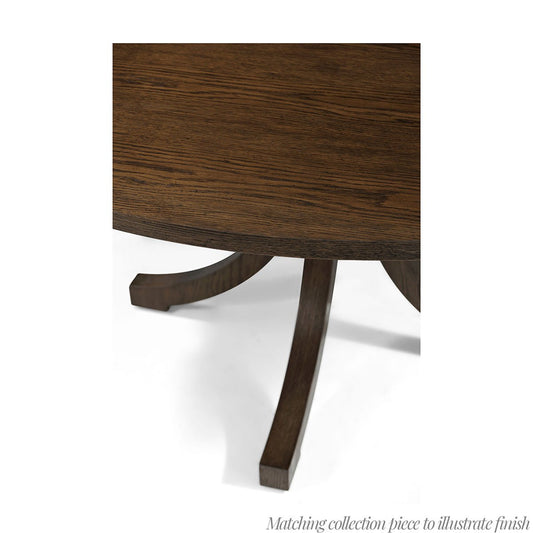 Table à manger ronde en chêne de style côtier Jupe 