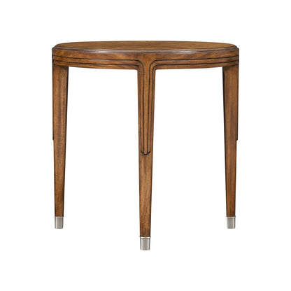 Table d'appoint ronde Art Déco en noyer